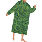 Crocodile Skin Printed Blanket Robe with Sleeves
