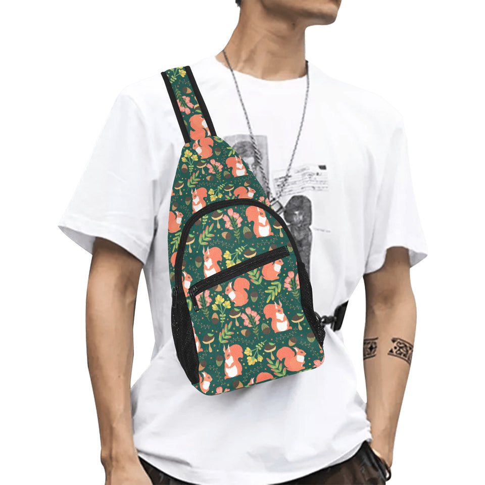 Squirrel Pattern Print Design 03 All Over Print Chest Bag