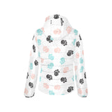 Dog Paws Pattern Print Design 04 Women's Padded Hooded Jacket