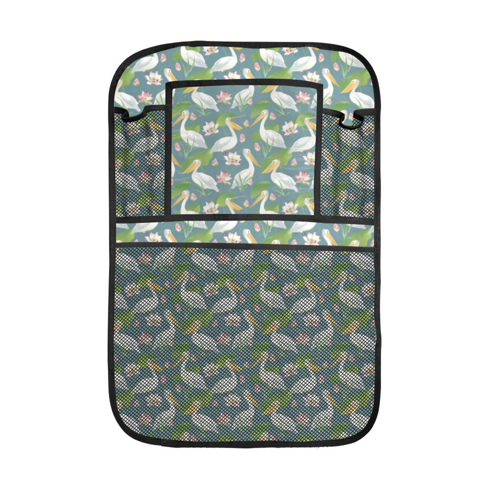 Pelican Pattern Print Design 04 Car Seat Back Organizer