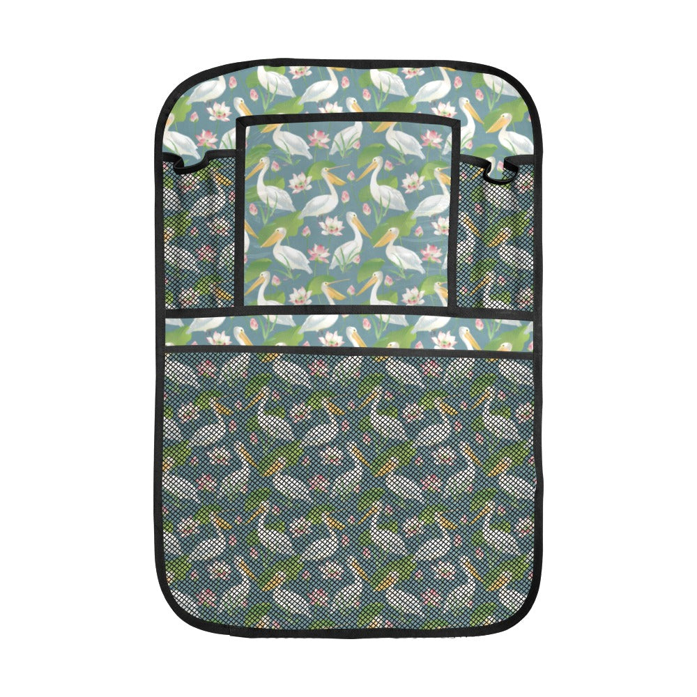 Pelican Pattern Print Design 04 Car Seat Back Organizer