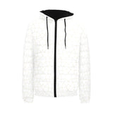 arabic white pattern Men's Padded Hooded Jacket