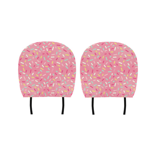 Pink donut glaze candy pattern Car Headrest Cover