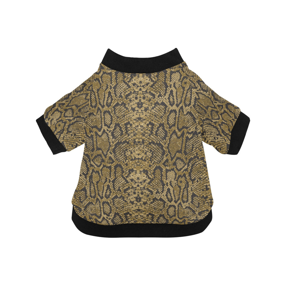 Snake skin pattern All Over Print Pet Dog Round Neck Fuzzy Shirt