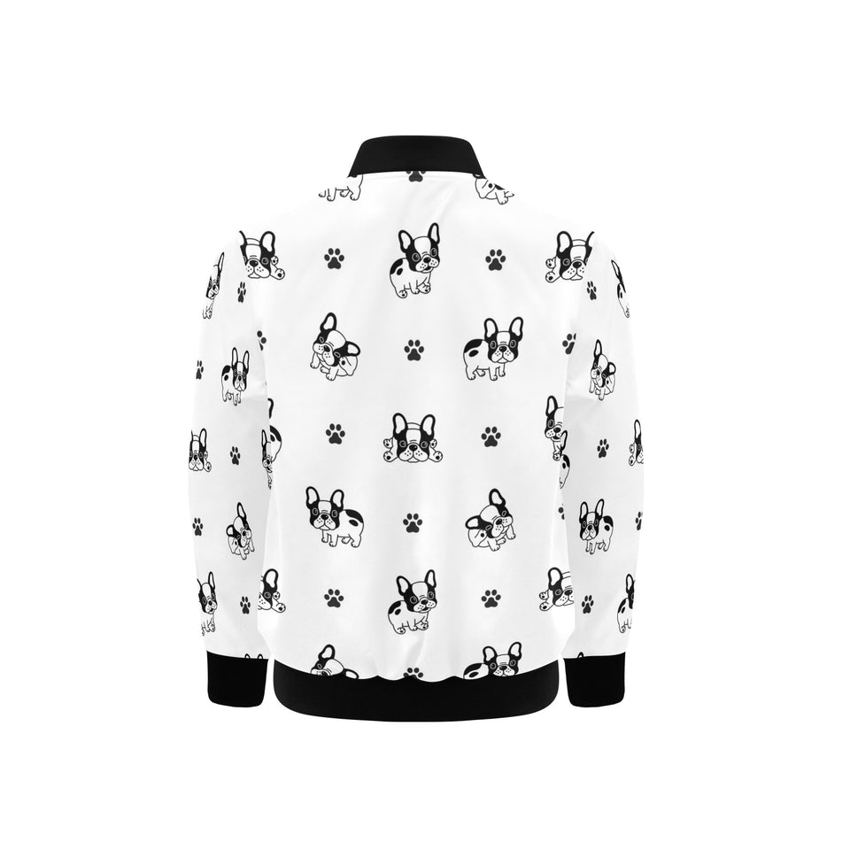 Cute french bulldog paw pattern Kids' Boys' Girls' Bomber Jacket