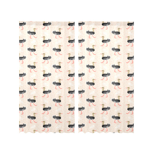 Ostrich Pattern Print Design 05 Gauze Curtain