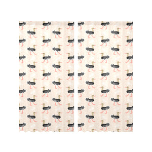 Ostrich Pattern Print Design 05 Gauze Curtain