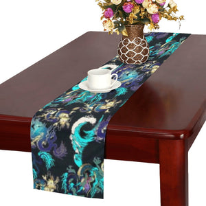 Dragon sea wave pattern Table Runner