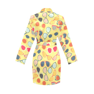 Sun Glasses Pattern Print Design 05 Women's Long Sleeve Belted Night Robe