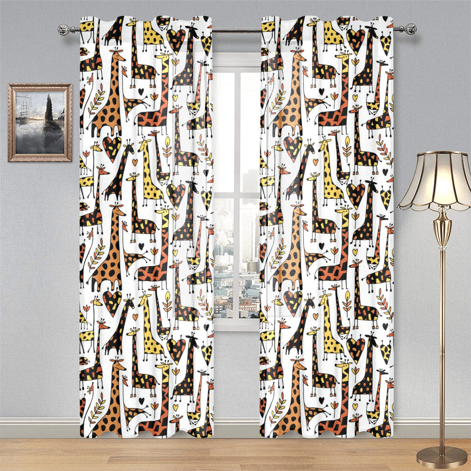Giraffe Pattern Print Design 05 Gauze Curtain