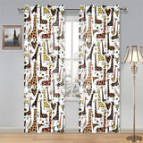 Giraffe Pattern Print Design 05 Gauze Curtain