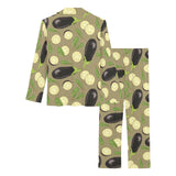 Eggplant Pattern Print Design 02 Women's Long Pajama Set