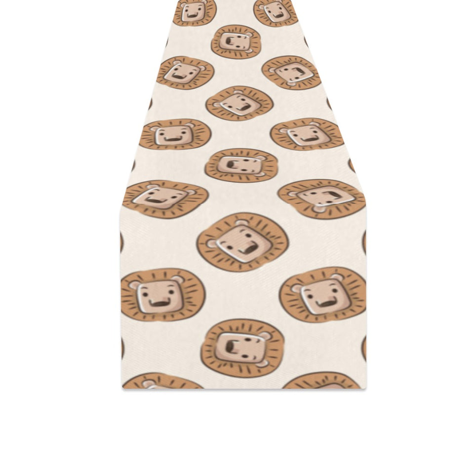 Lion Pattern Print Design 01 Table Runner