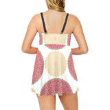 Circle indian pattern Chest Sexy Pleated Two Piece Swim Dress
