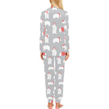 Cute polar bear christmas snow pattern Women's All Over Print Pajama Set