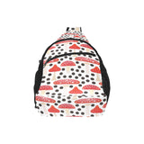 Red mushroom dot pattern All Over Print Chest Bag