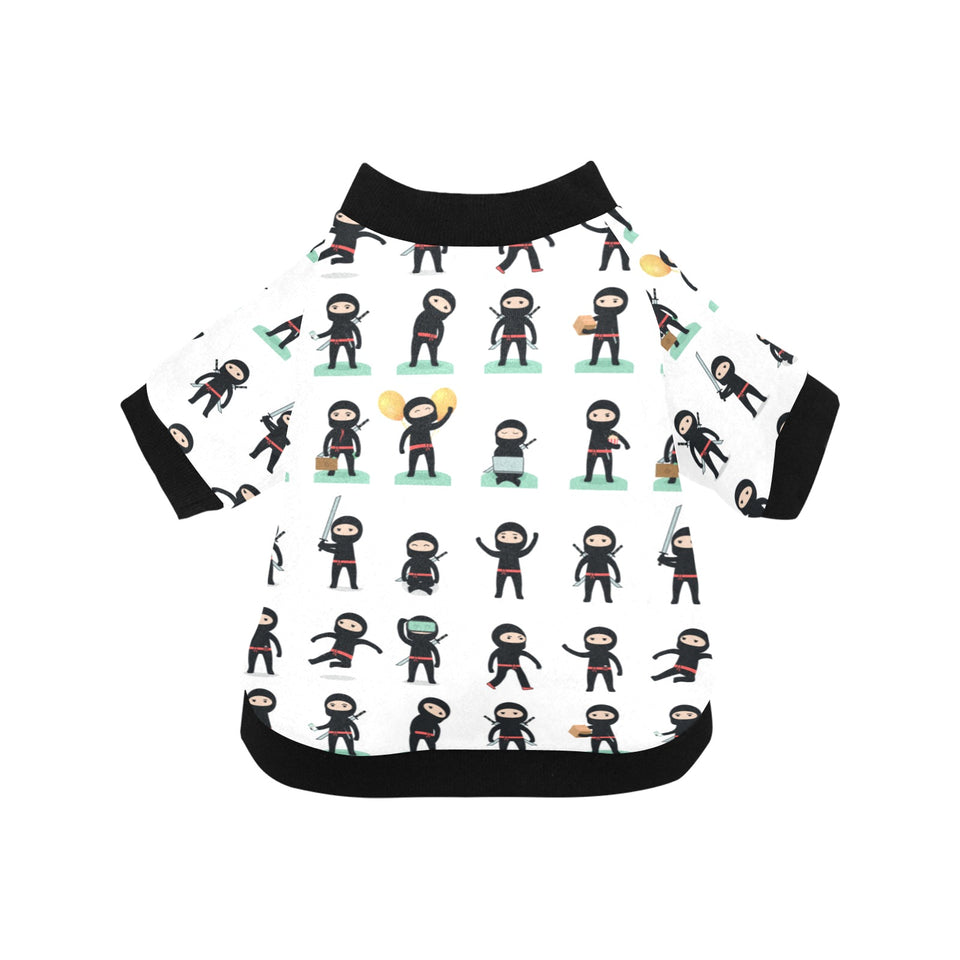 Cute ninja katana sword pattern All Over Print Pet Dog Round Neck Fuzzy Shirt
