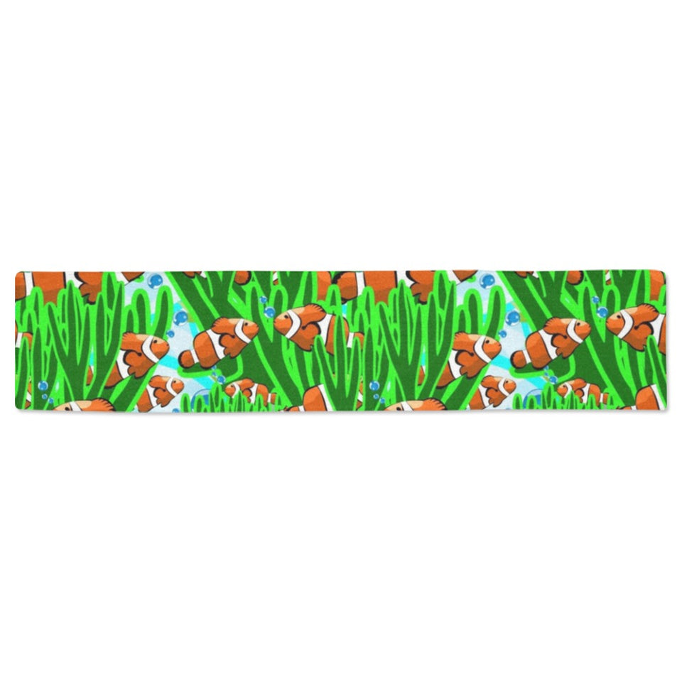Clown Fish Pattern Print Design 01 Table Runner