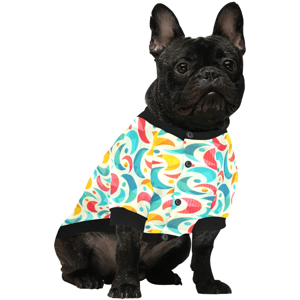 Colorful moon pattern All Over Print Pet Dog Round Neck Fuzzy Shirt