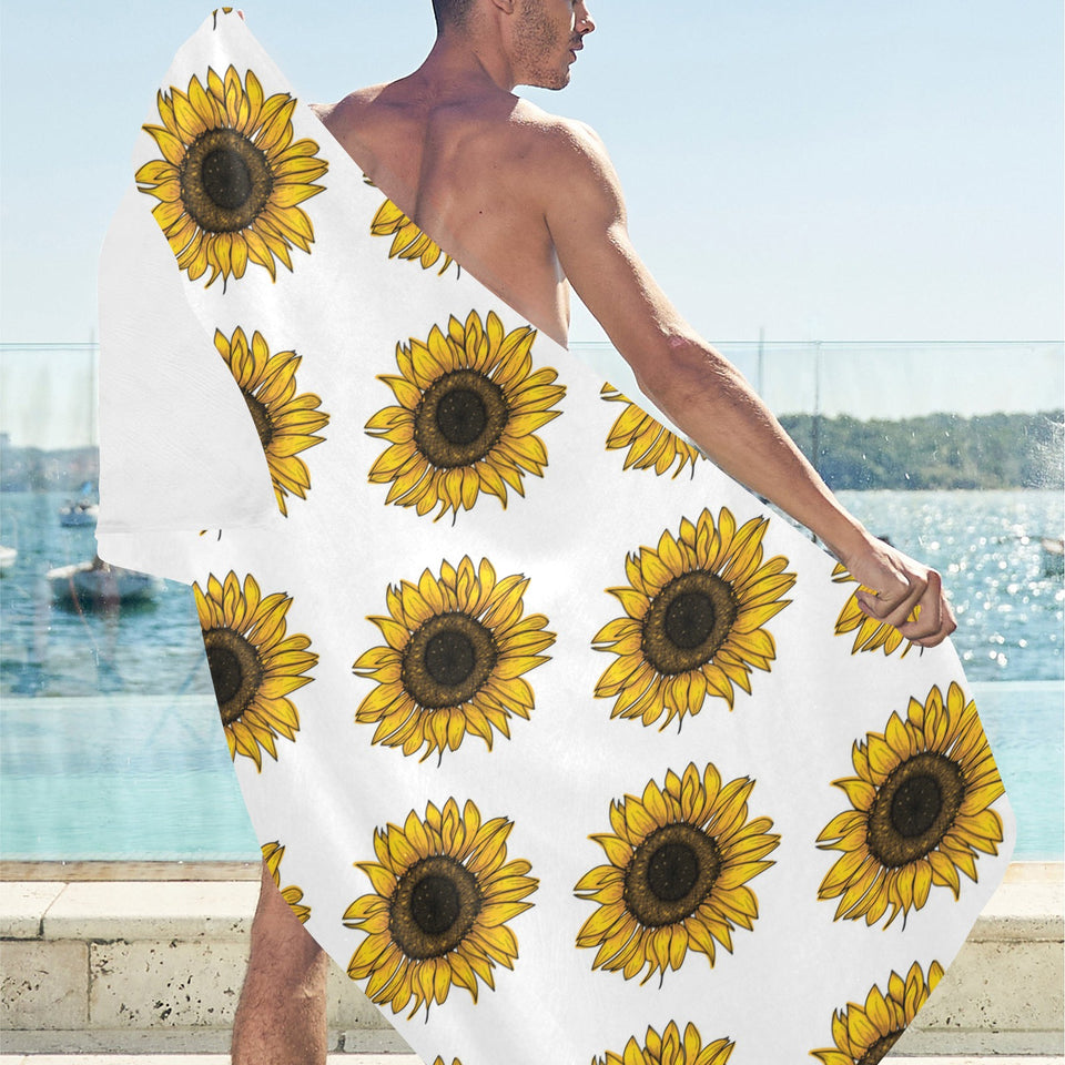 sunflowers design pattern Beach Towel