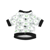 Hand drawn Koala leaves pattern All Over Print Pet Dog Round Neck Fuzzy Shirt