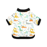 Cute funny kids dinosaurs pattern All Over Print Pet Dog Round Neck Fuzzy Shirt