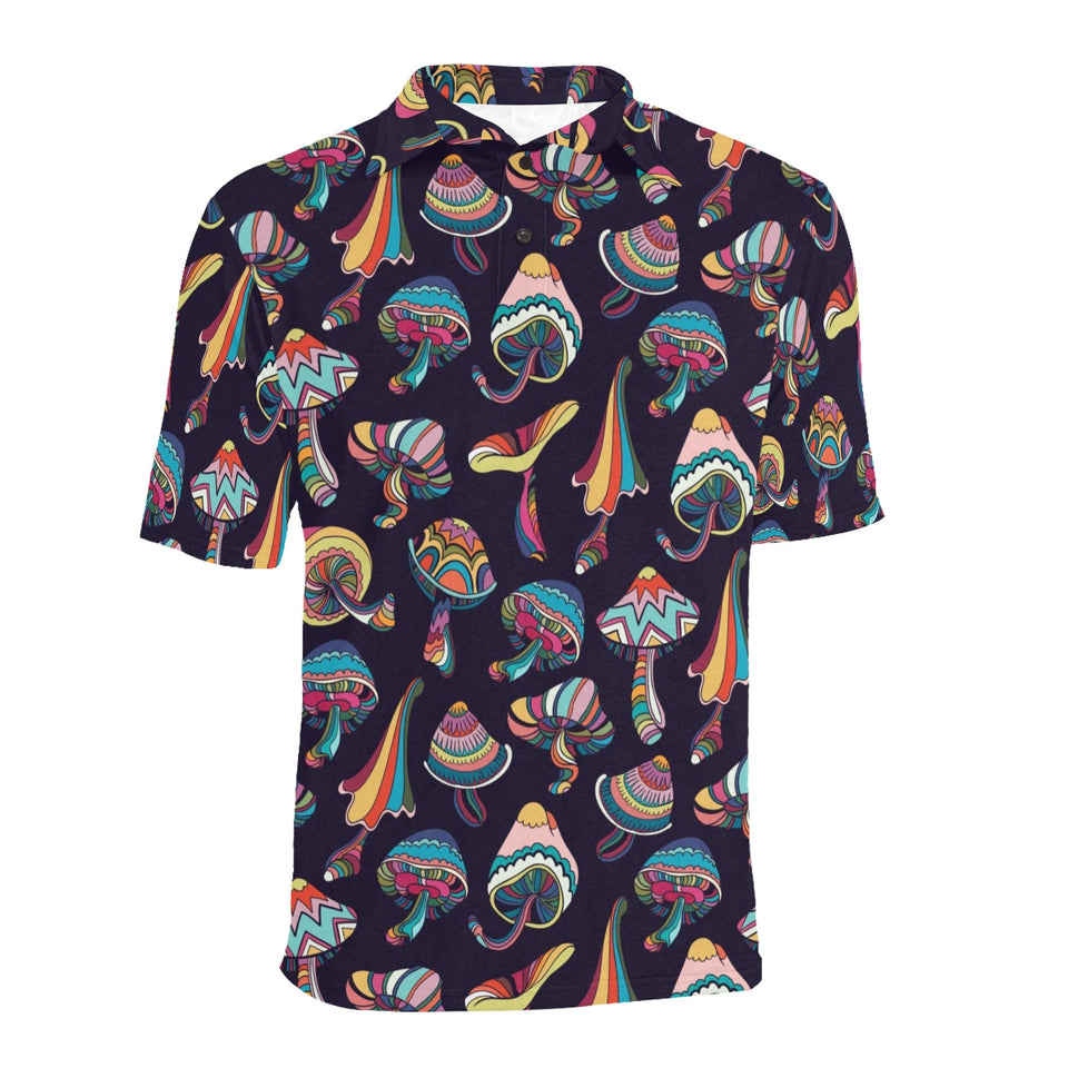 Colorful mushroom pattern Men's All Over Print Polo Shirt