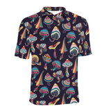 Colorful mushroom pattern Men's All Over Print Polo Shirt