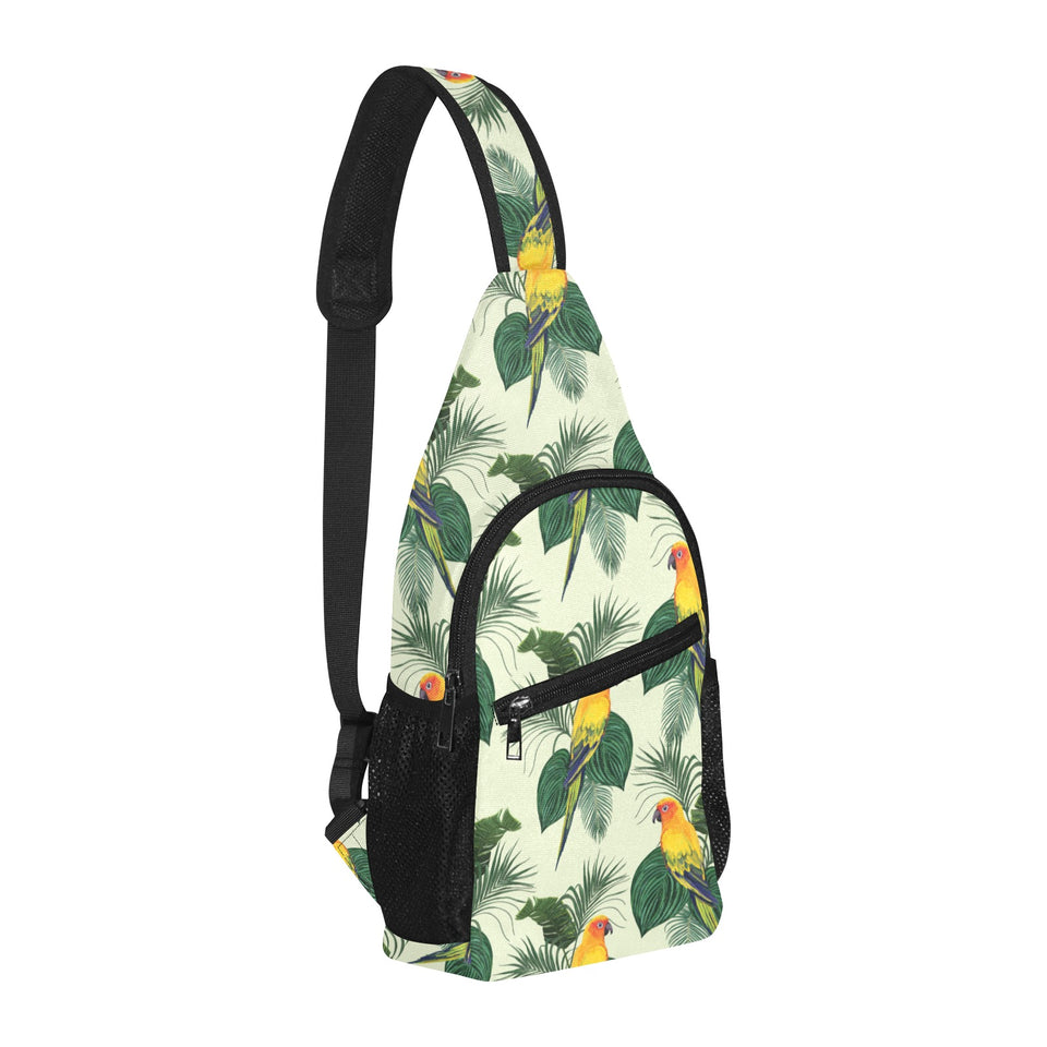 Beautiful parrot palm leaves pattern All Over Print Chest Bag