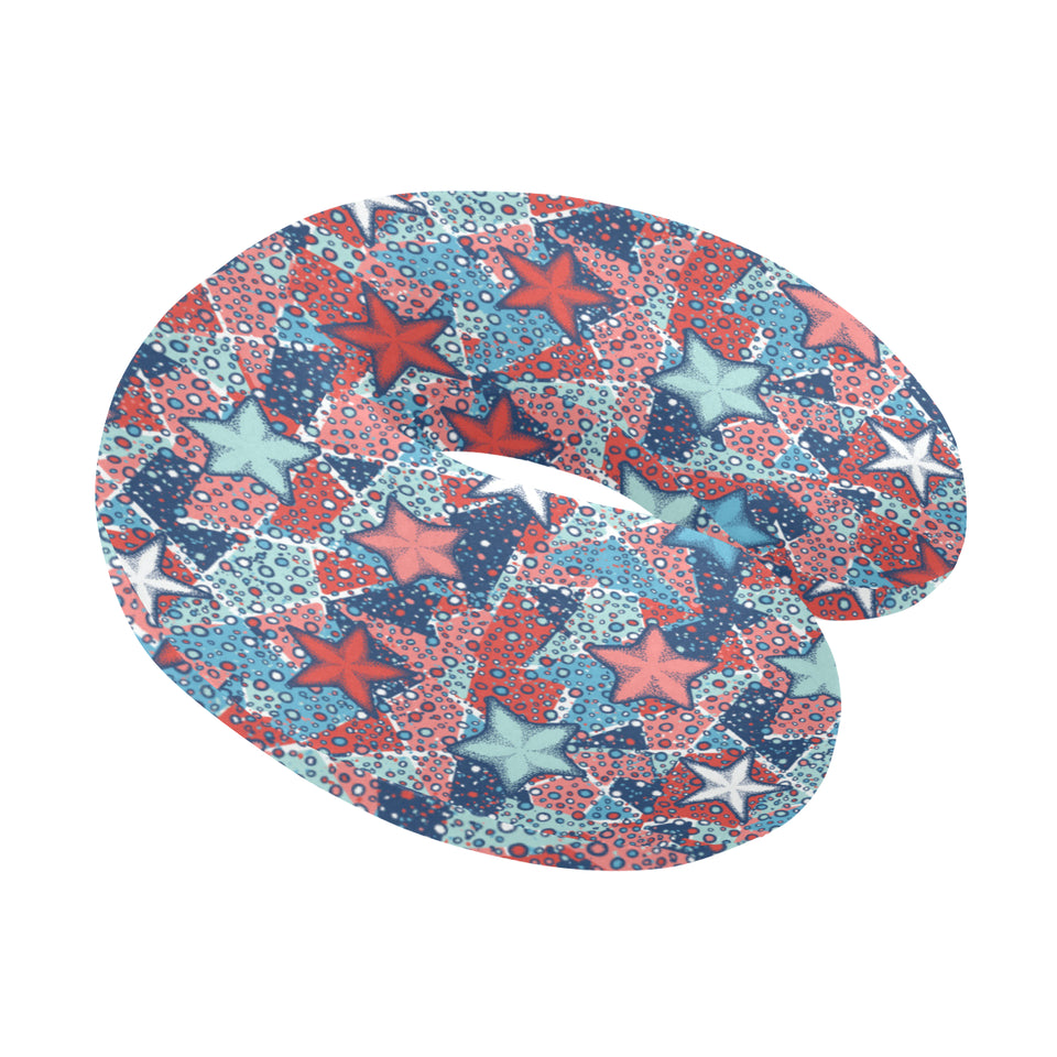 Hand drawn colorful starfish U-Shaped Travel Neck Pillow