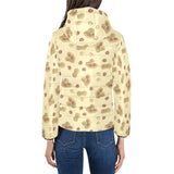 peanuts design pattern Women's Padded Hooded Jacket