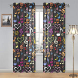 Music Notes Pattern Print Design 02 Gauze Curtain