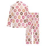 Colorful donut pattern Men's Long Pajama Set