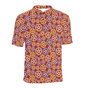 Gear Pattern Print Design 04 Men's All Over Print Polo Shirt