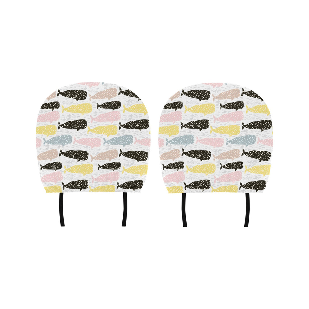 Whale dot pattern Car Headrest Cover