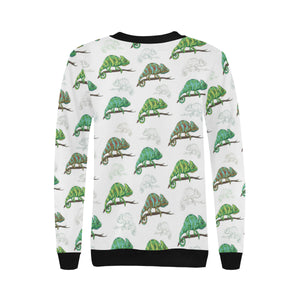 Chameleon lizard pattern Women's Crew Neck Sweatshirt