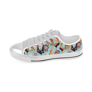 Rooster chicken cock snowfalke Men's Low Top Shoes White