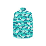 Dolphin sea pattern Women's Long Sleeve Polo Shirt