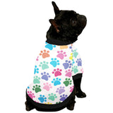 Dog Paws Pattern Print Design 01 All Over Print Pet Dog Round Neck Fuzzy Shirt