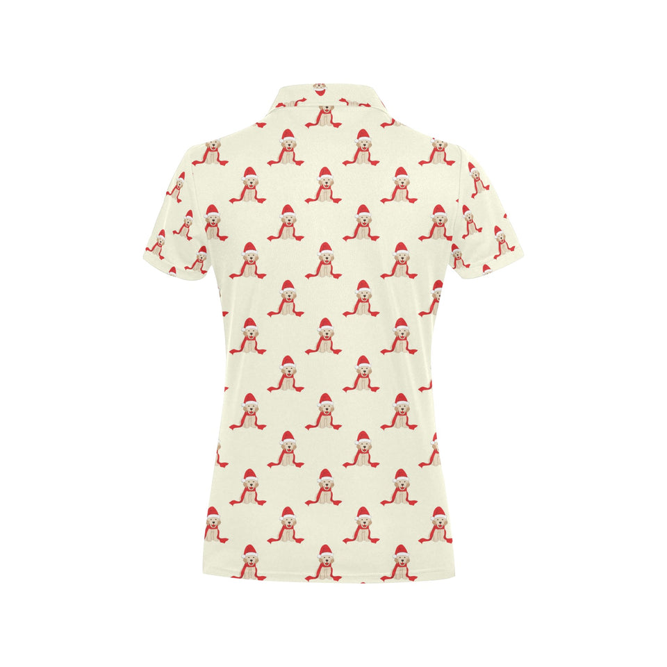 Golden Retriever Pattern Print Design 01 Women's All Over Print Polo Shirt