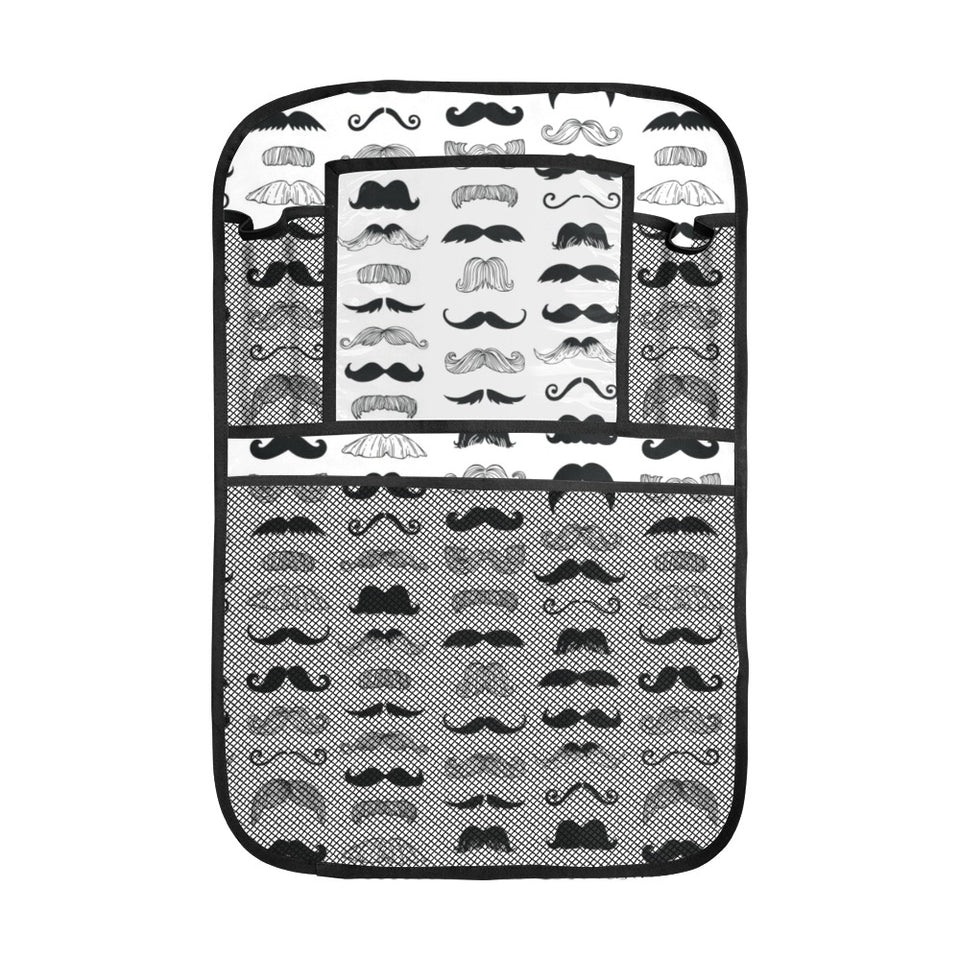 Mustache Beard Pattern Print Design 04 Car Seat Back Organizer