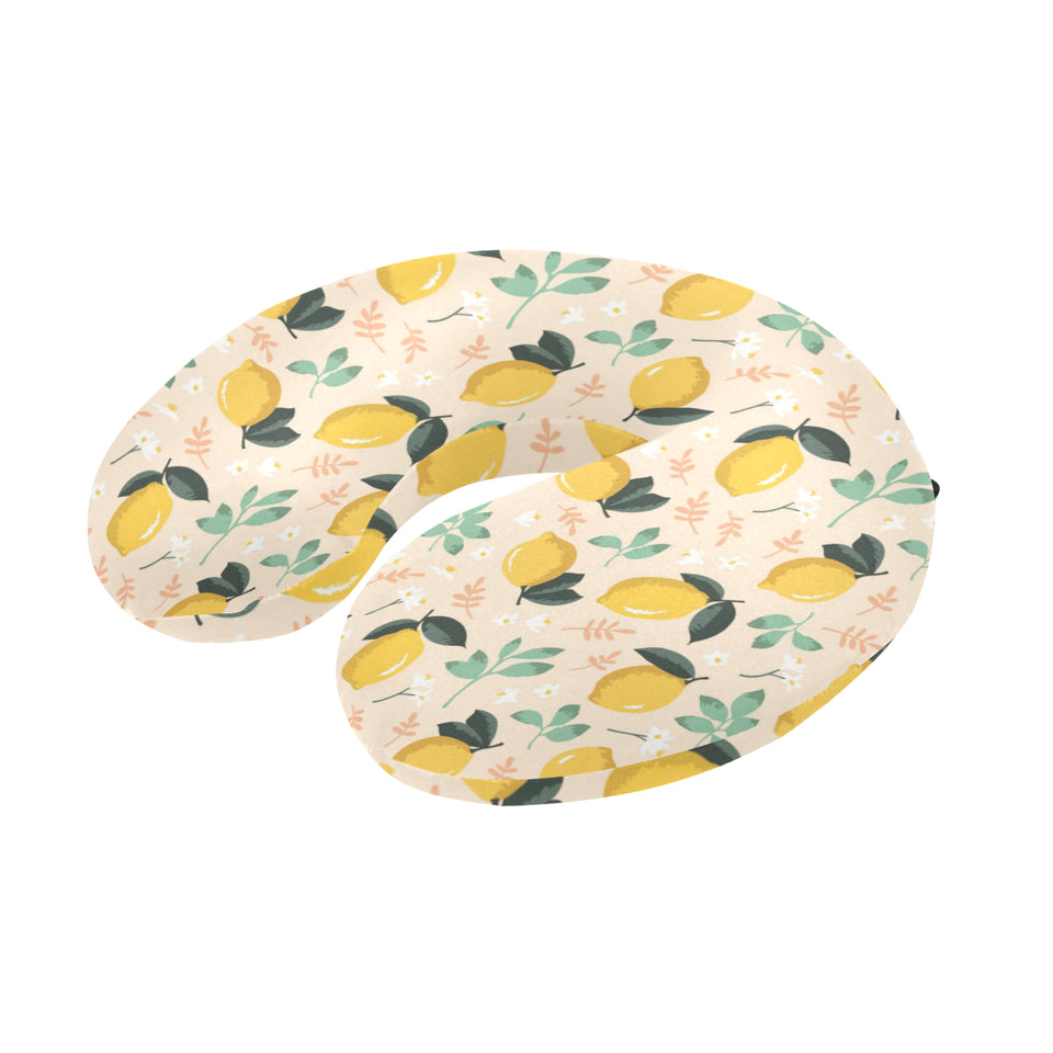 lemon flower leave pattern U-Shaped Travel Neck Pillow
