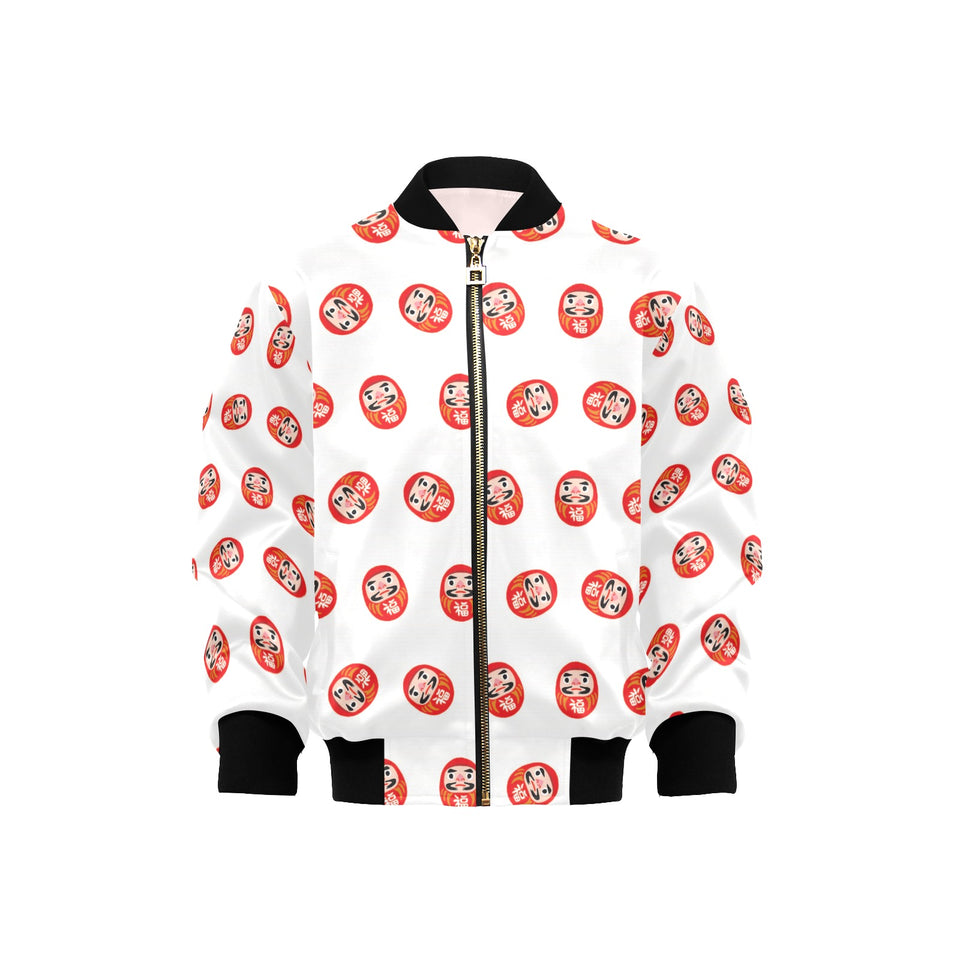 Daruma japanese wooden doll pattern Kids' Boys' Girls' Bomber Jacket