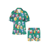 Billiard Ball Pattern Print Design 01 Women's V-Neck Short Pajama Set