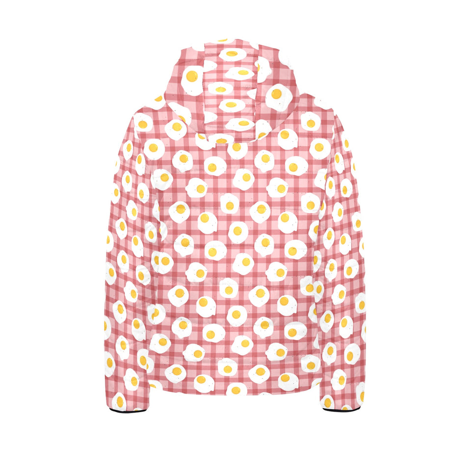 Fried Eggs Pattern Print Design 03 Kids' Boys' Girls' Padded Hooded Jacket