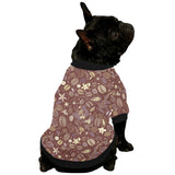 Coffee bean flower pattern All Over Print Pet Dog Round Neck Fuzzy Shirt
