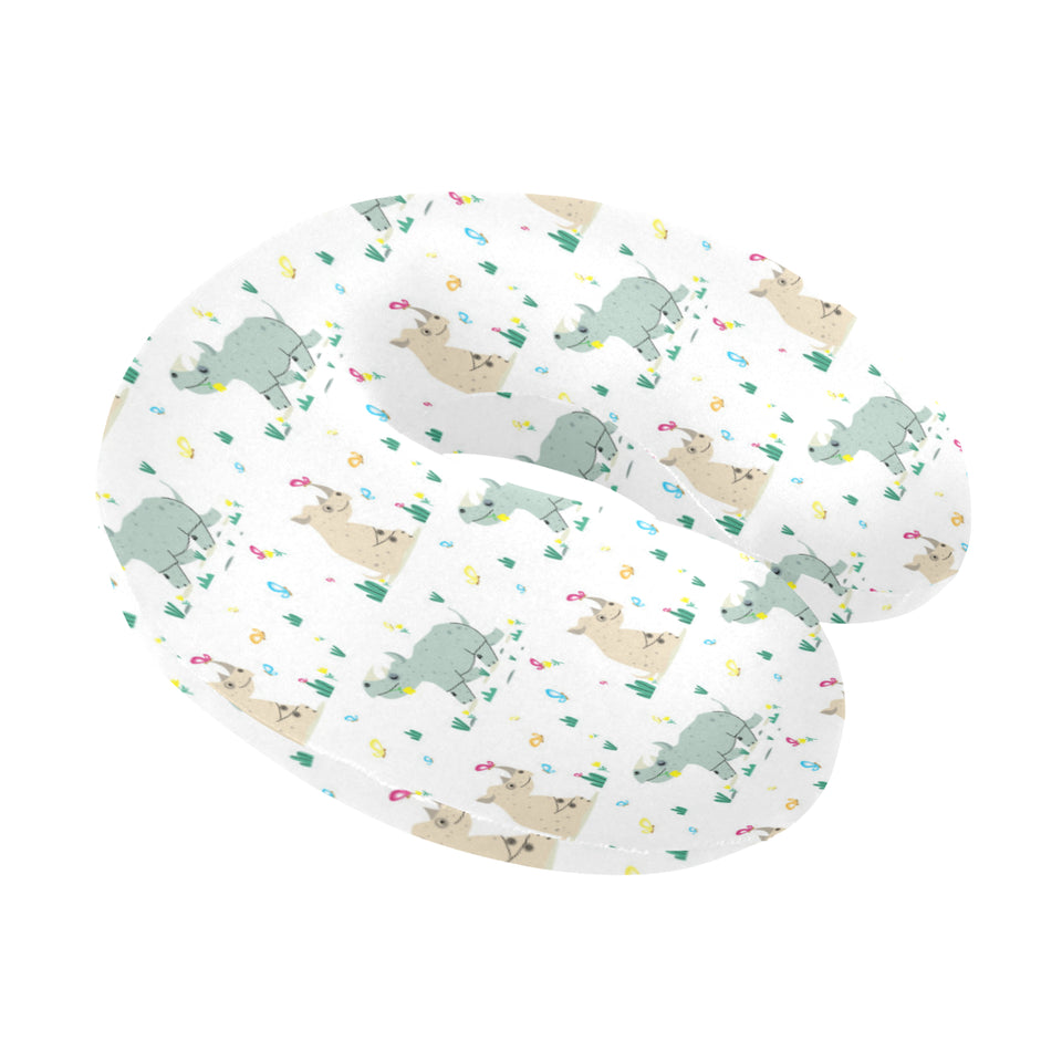 Cute Rhino pattern U-Shaped Travel Neck Pillow