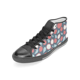 dragon fruits dark blue background Women's High Top Canvas Shoes Black