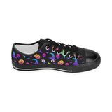 Colorful halloween background Kids' Boys' Girls' Low Top Canvas Shoes Black