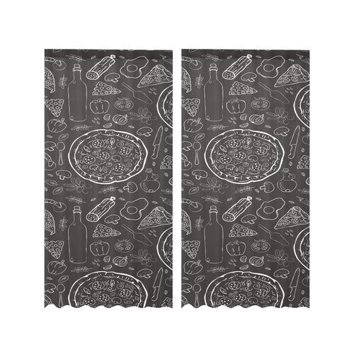 Pizza pattern Gauze Curtain